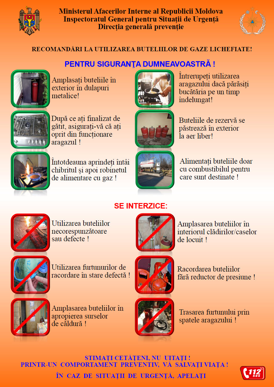 Recommendations for the safe use of LPG cylinders